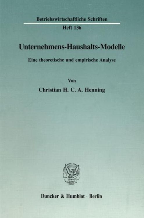Produktbild: Unternehmens-Haushalts-Modelle.