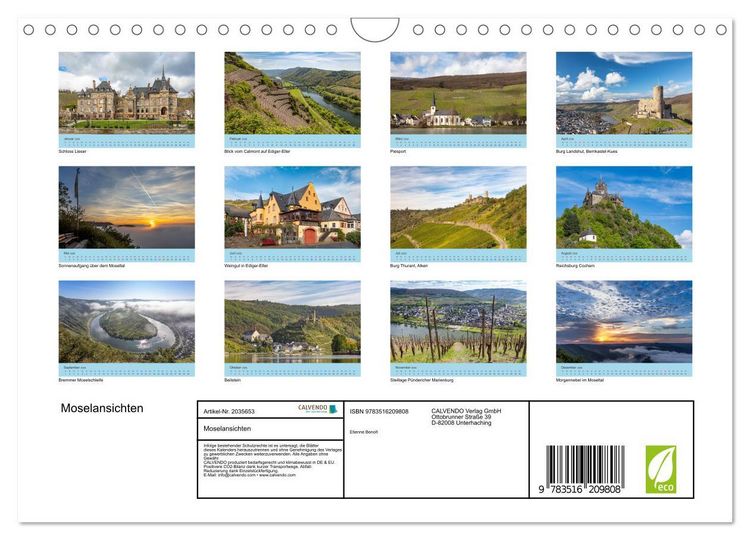 Produktbild: Moselansichten (Wandkalender 2026 DIN A4 quer), CALVENDO Monatskalender