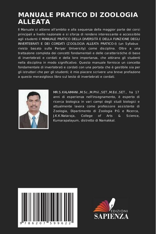 Produktbild: MANUALE PRATICO DI ZOOLOGIA ALLEATA