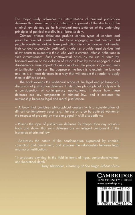 Produktbild: Justification Defenses and Just Convictions