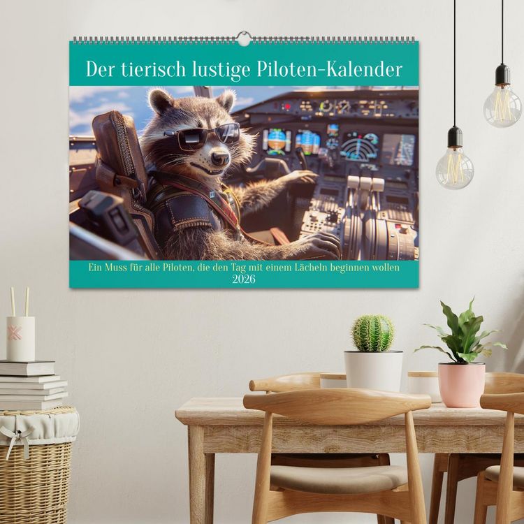 Produktbild: Der tierisch lustige Piloten-Kalender (Wandkalender 2026 DIN A2 quer), CALVENDO Monatskalender