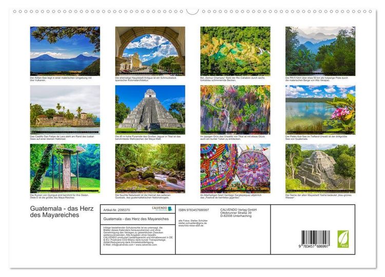 Produktbild: Guatemala - das Herz des Mayareiches (hochwertiger Premium Wandkalender 2026 DIN A2 quer), Kunstdruck in Hochglanz
