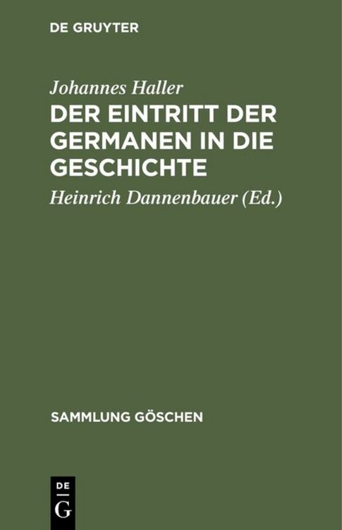 Produktbild: Der Eintritt der Germanen in die Geschichte