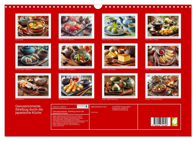 Produktbild: Genussmomente. Streifzug durch die japanische K&uuml;che (Wandkalender 2026 DIN A3 quer), CALVENDO Monatskalender