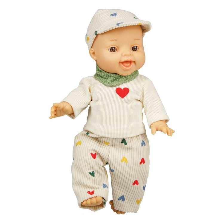 Produktbild: Puppen-Kordhose ''Herz-Konfetti'' mit T-Shirt und Nickituch, Gr. 35-45 cm