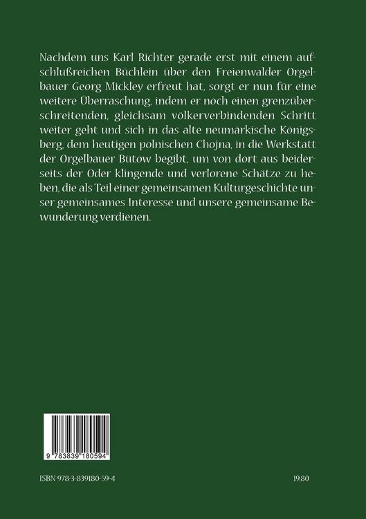 Produktbild: Die Orgelbauwerkstatt B&uuml;tow in K&ouml;nigsberg/Nm