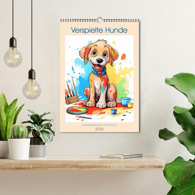 Produktbild: Verspielte Hunde (Wandkalender 2026 DIN A3 hoch), CALVENDO Monatskalender