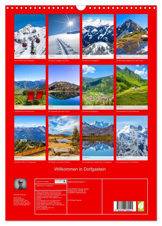 Produktbild: Willkommen in Dorfgastein (Wandkalender 2026 DIN A3 hoch), CALVENDO Monatskalender
