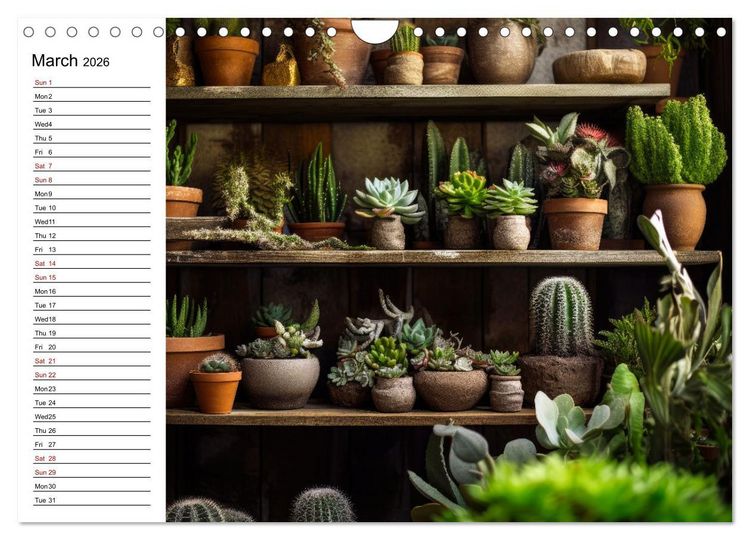 Produktbild: Cacti Wonderland (Wall Calendar 2026 DIN A4 landscape), CALVENDO 12 Month Wall Calendar