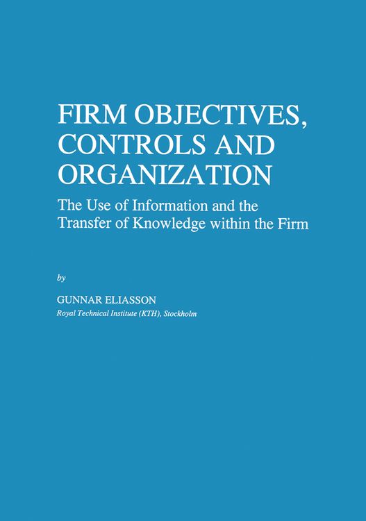Produktbild: Firm Objectives, Controls and Organization
