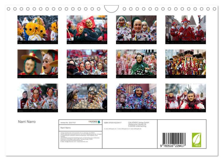 Produktbild: Narri Narro (Wandkalender 2026 DIN A4 quer), CALVENDO Monatskalender