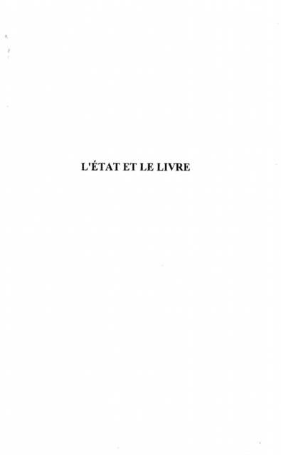 Produktbild: L'Etat et le livre
