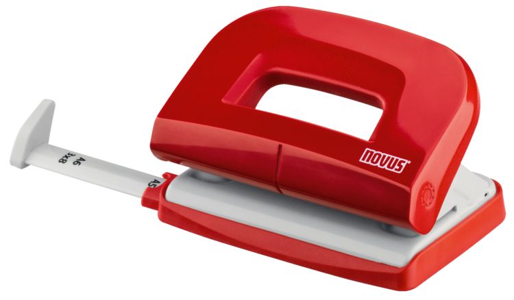 Produktbild: Locher E 210, bis 10 Blatt rot/grau, mit Anschlagschiene