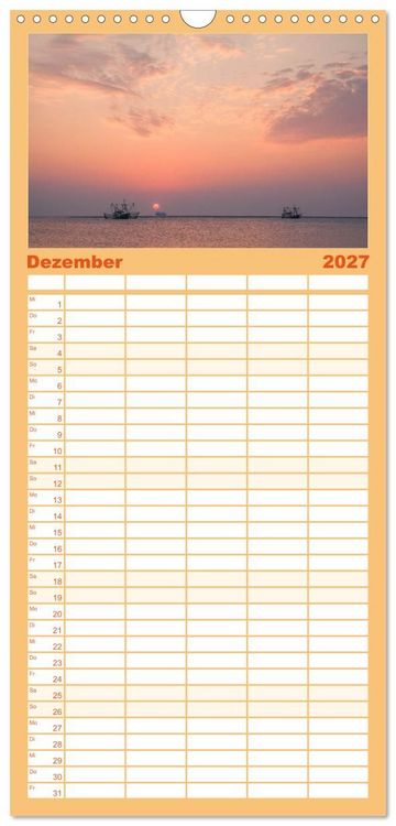 Produktbild: Familienplaner 2027 - Moin Borkum mit 5 Spalten (Wandkalender, 21 x 45 cm) CALVENDO