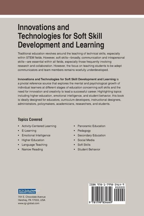 Produktbild: Innovations and Technologies for Soft Skill Development and Learning