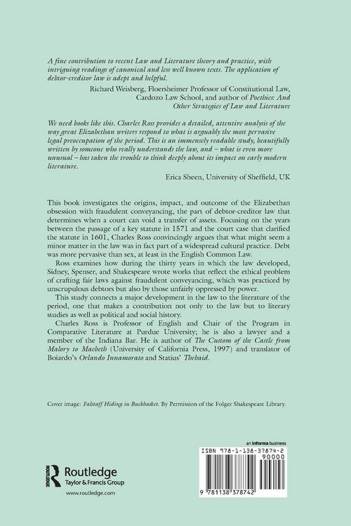 Produktbild: Elizabethan Literature and the Law of Fraudulent Conveyance