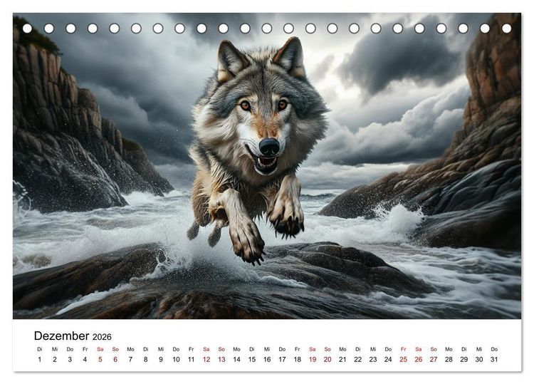 Produktbild: Kanadische K&uuml;stenw&ouml;lfe (Tischkalender 2026 DIN A5 quer), CALVENDO Monatskalender