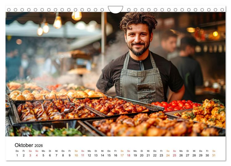 Produktbild: Street Food f&uuml;r Gourmets (Wandkalender 2026 DIN A4 quer), CALVENDO Monatskalender