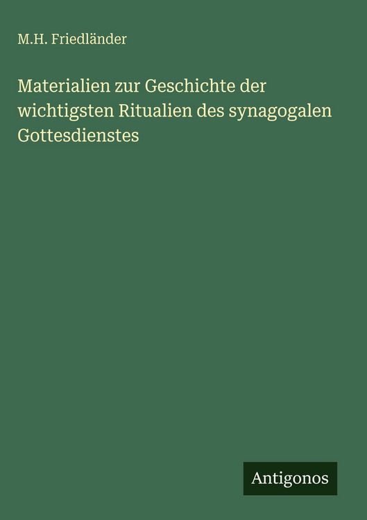 Produktbild: Materialien zur Geschichte der wichtigsten Ritualien des synagogalen Gottesdienstes