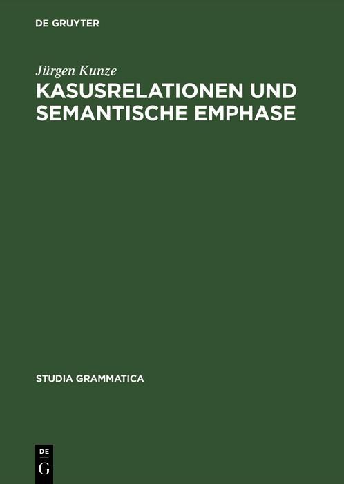 Produktbild: Kasusrelationen und semantische Emphase
