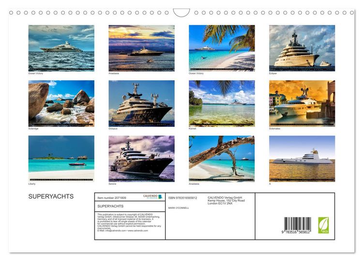 Produktbild: SUPERYACHTS (Wall Calendar 2026 DIN A3 landscape), CALVENDO 12 Month Wall Calendar