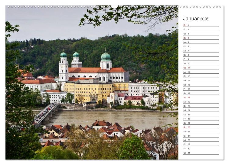 Produktbild: Pittoreskes Passau (Wandkalender 2026 DIN A2 quer), CALVENDO Monatskalender