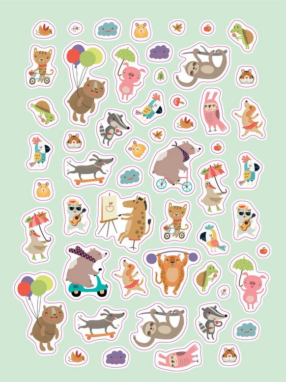 Produktbild: Stickerbuch Lustige Tiere I &Uuml;ber 1000 Sticker