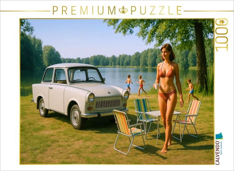 Produktbild: CALVENDO Puzzle Geheime Badestellen im Wald mit Trabant 601 | 1000 Teile Lege-Gr&ouml;&szlig;e 64x48cm Foto-Puzzle f&uuml;r gl&uuml;ckliche Stunden