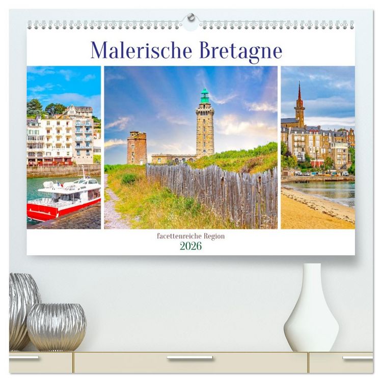 Produktbild: Malerische Bretagne - facettenreiche Region (hochwertiger Premium Wandkalender 2026 DIN A2 quer), Kunstdruck in Hochglanz