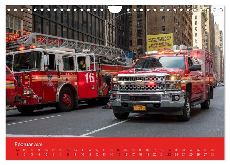 Produktbild: Feuerwehr New York - Heart of the City (Wandkalender 2026 DIN A4 quer), CALVENDO Monatskalender