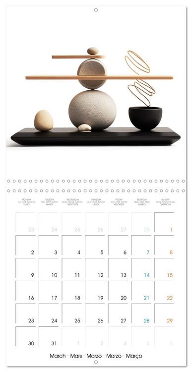 Produktbild: Instant de qui&eacute;tude (Calendrier mural carr&eacute; 2026 30x30 cm) Calendrier double avec une page pour vos prises de notes
