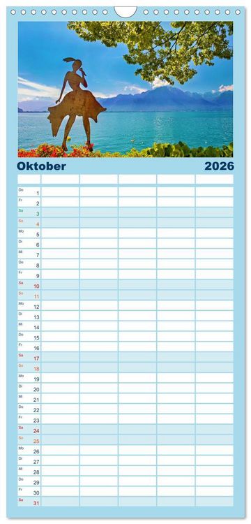 Produktbild: Familienplaner 2026 - Montreux - ein Juwel am Ufer des Genfersees mit 5 Spalten (Wandkalender, 21 x 45 cm) CALVENDO