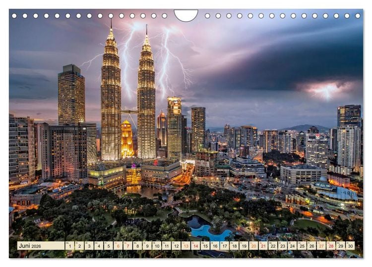 Produktbild: Metropolen - Weltst&auml;dte im Blitzlicht (Wandkalender 2026 DIN A4 quer), CALVENDO Monatskalender