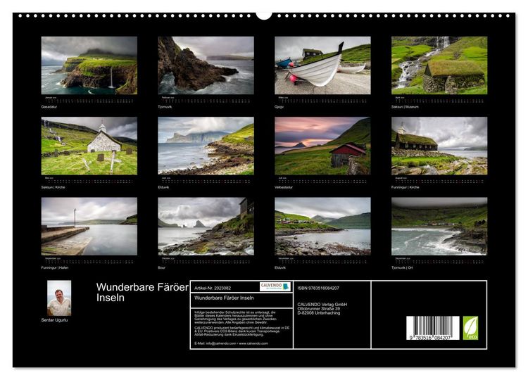 Produktbild: Wunderbare F&auml;r&ouml;er Inseln (hochwertiger Premium Wandkalender 2026 DIN A2 quer), Kunstdruck in Hochglanz