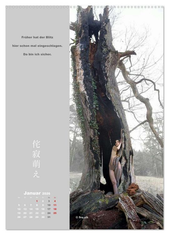Produktbild: wabi sabi moe &mdash; bewundernswert verg&auml;nglich erotisch &mdash; Akt/Bodypainting (hochwertiger Premium Wandkalender 2026 DIN A2 hoch), Kunstdruck in Hochglanz