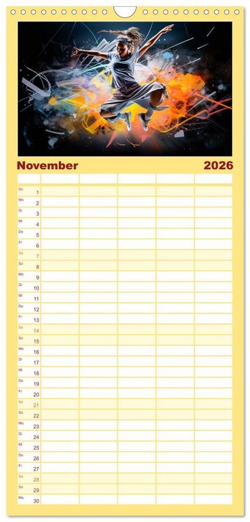 Produktbild: Familienplaner 2026 - Color Dance Art mit 5 Spalten (Wandkalender, 21 x 45 cm) CALVENDO