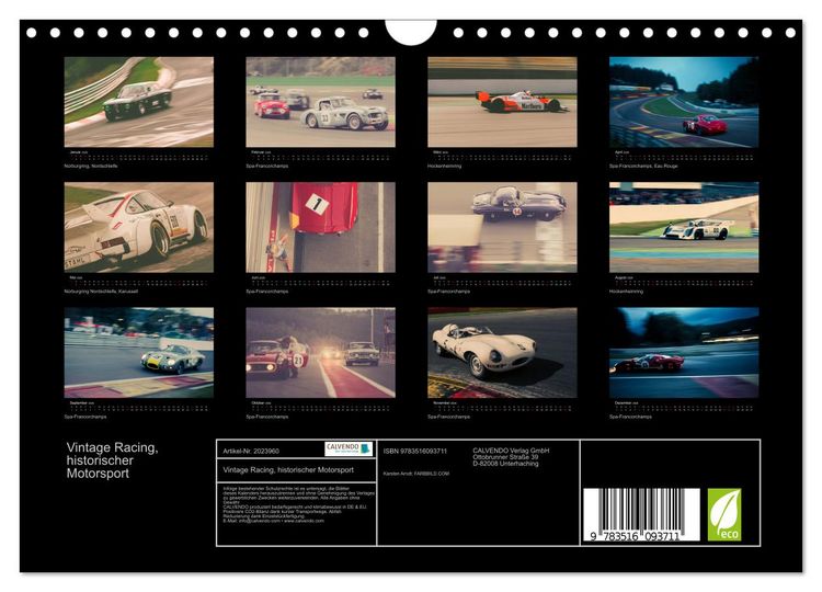 Produktbild: Vintage Racing, historischer Motorsport (Wandkalender 2026 DIN A4 quer), CALVENDO Monatskalender