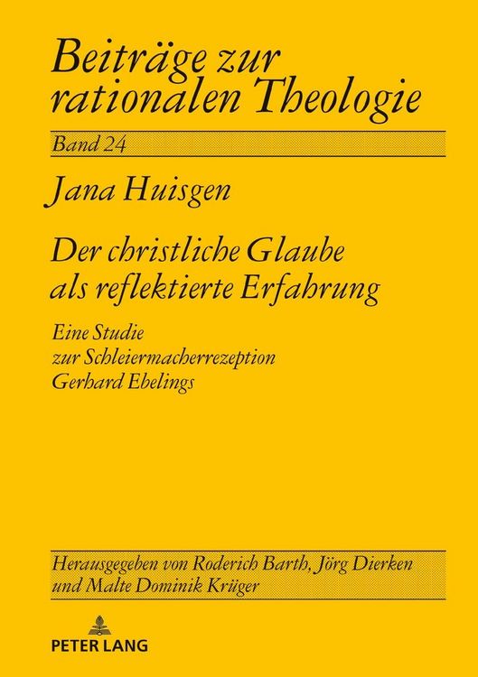 Produktbild: Der christliche Glaube als reflektierte Erfahrung
