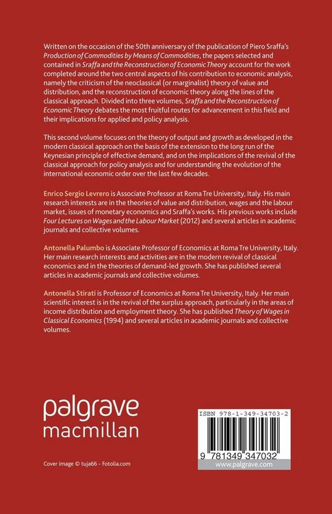 Produktbild: Sraffa and the Reconstruction of Economic Theory: Volume Two