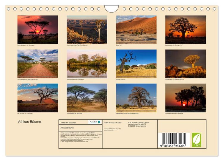 Produktbild: Afrikas B&auml;ume (Wandkalender 2026 DIN A4 quer), CALVENDO Monatskalender