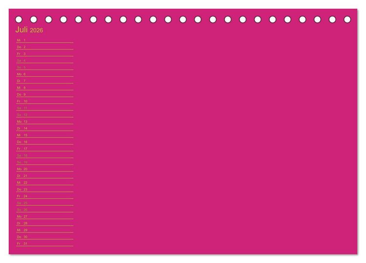 Produktbild: Bastel-Geburtstagskalender pink / Geburtstagskalender (Tischkalender 2026 DIN A5 quer), CALVENDO Monatskalender
