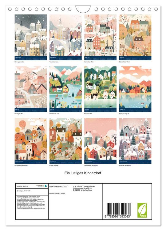 Produktbild: Ein lustiges Kinderdorf (Wandkalender 2026 DIN A4 hoch), CALVENDO Monatskalender