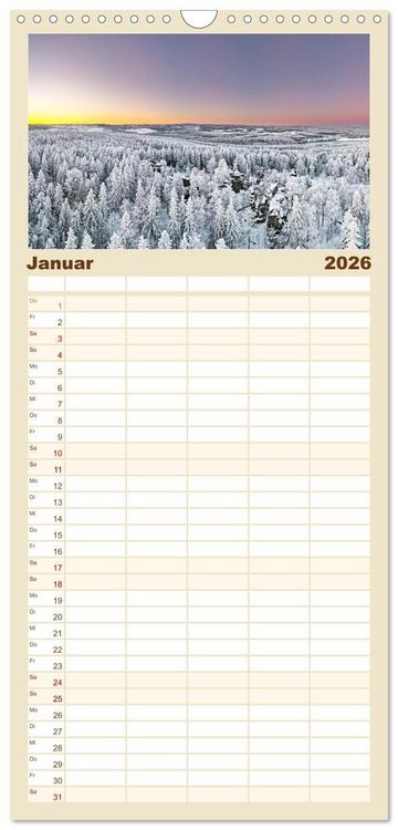 Produktbild: Familienplaner 2026 - Unser Erzgebirge von oben mit 5 Spalten (Wandkalender, 21 x 45 cm) CALVENDO