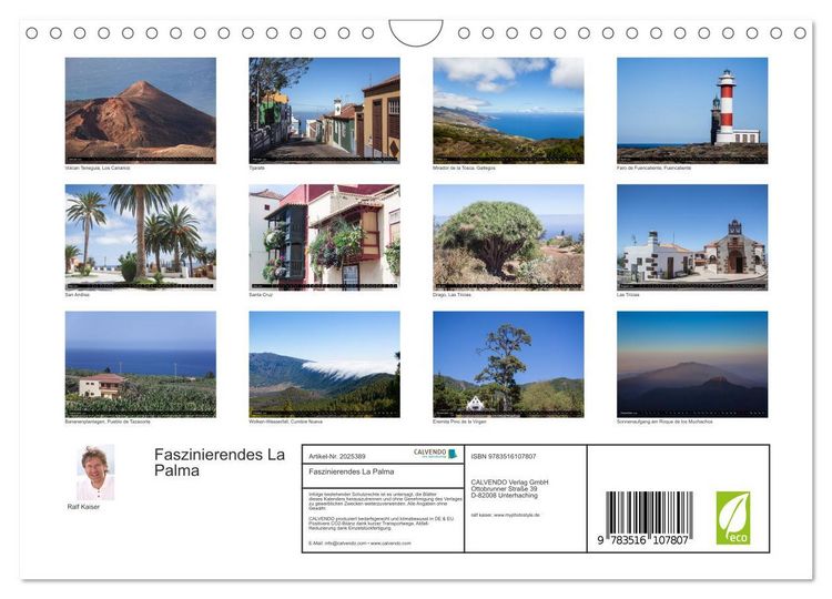 Produktbild: Faszinierendes La Palma (Wandkalender 2026 DIN A4 quer), CALVENDO Monatskalender