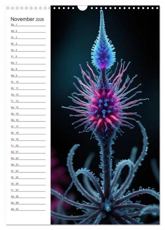 Produktbild: Leuchtende Mikroflora (Wandkalender 2026 DIN A3 hoch), CALVENDO Monatskalender