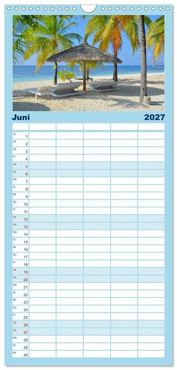 Produktbild: Familienplaner 2027 - Malediven - die Sehnsucht nach dem Paradies mit 5 Spalten (Wandkalender, 21 x 45 cm) CALVENDO