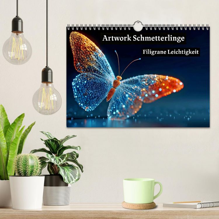 Produktbild: Artwork Schmetterlinge - Filigrane Leichtigkeit (Wandkalender 2026 DIN A4 quer), CALVENDO Monatskalender