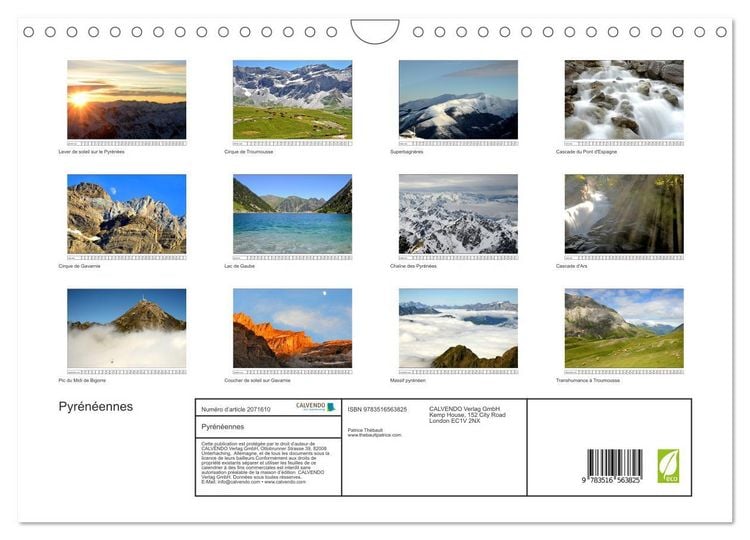 Produktbild: Pyr&eacute;n&eacute;ennes (Calendrier mural 2026 DIN A4 vertical), CALVENDO calendrier mensuel