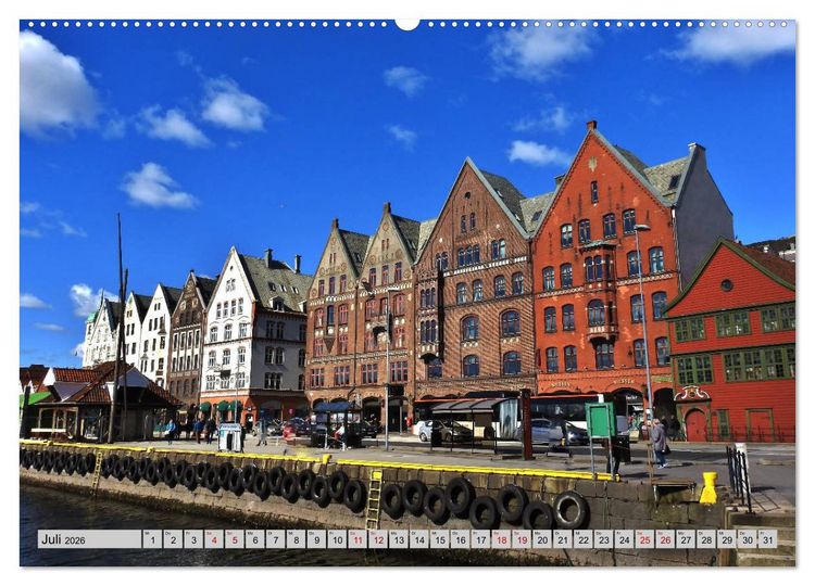 Produktbild: Wundersch&ouml;nes Bergen. Norwegens Tor zum Fjordland (Wandkalender 2026 DIN A2 quer), CALVENDO Monatskalender