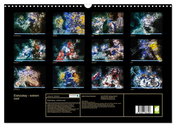 Produktbild: Eishockey - extrem cool (Wandkalender 2026 DIN A3 quer), CALVENDO Monatskalender